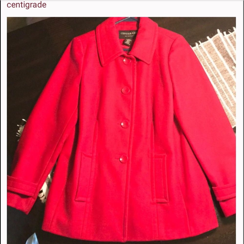 Centigrade Outerwear red pea coat